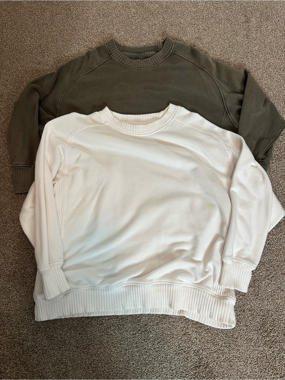 Aerie Oversized Crew Sweatshirt Bundle Green & White Large